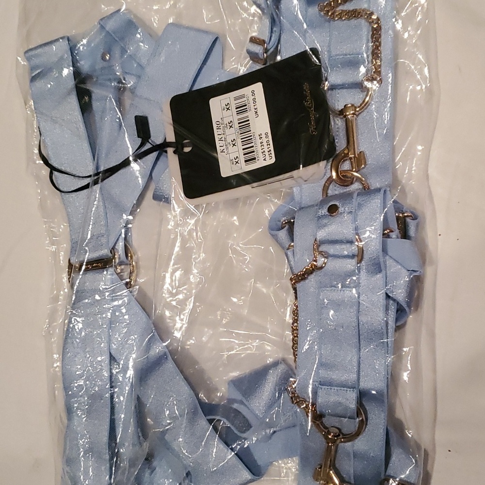 Honey Birdette Kukuro Baby Blue Suspender